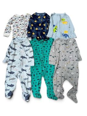 Boy footie pajamas lot. Size 9m